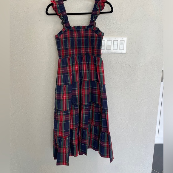 J. Crew Factory Smocked Plaid Holiday Dress - Picture 8 of 11